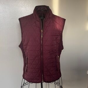 Elegant Burgundy Quilted Vest for Women